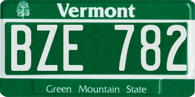 VT license plate BZE782