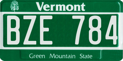 VT license plate BZE784