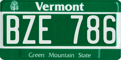 VT license plate BZE786