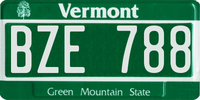 VT license plate BZE788
