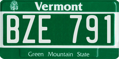VT license plate BZE791