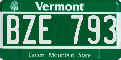 VT license plate BZE793