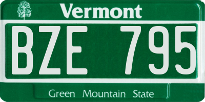 VT license plate BZE795