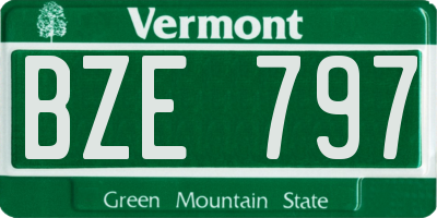 VT license plate BZE797