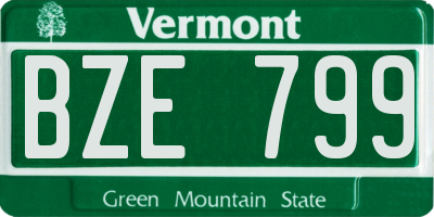 VT license plate BZE799