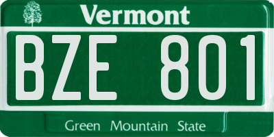VT license plate BZE801