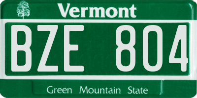 VT license plate BZE804
