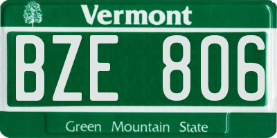 VT license plate BZE806