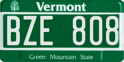 VT license plate BZE808