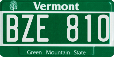 VT license plate BZE810