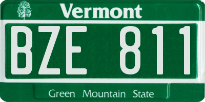 VT license plate BZE811