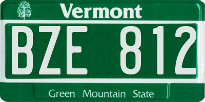 VT license plate BZE812