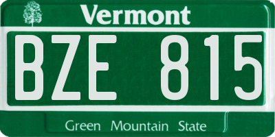 VT license plate BZE815