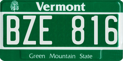 VT license plate BZE816
