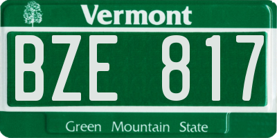 VT license plate BZE817
