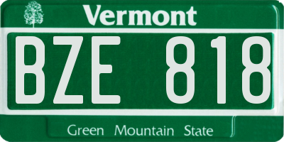 VT license plate BZE818