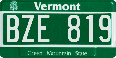 VT license plate BZE819