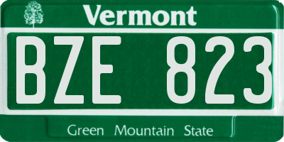 VT license plate BZE823