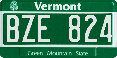 VT license plate BZE824