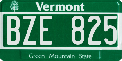 VT license plate BZE825