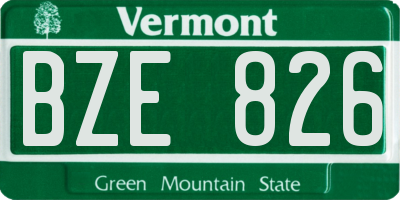VT license plate BZE826
