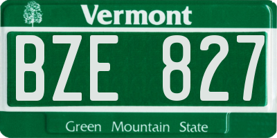 VT license plate BZE827
