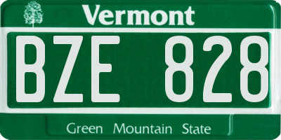 VT license plate BZE828