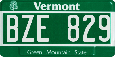 VT license plate BZE829