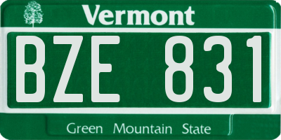 VT license plate BZE831