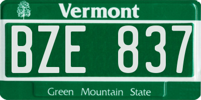 VT license plate BZE837