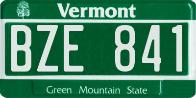 VT license plate BZE841