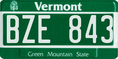 VT license plate BZE843