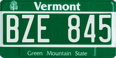 VT license plate BZE845