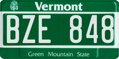 VT license plate BZE848