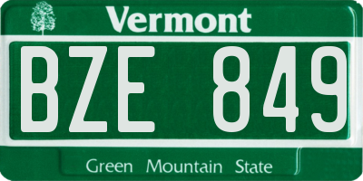 VT license plate BZE849