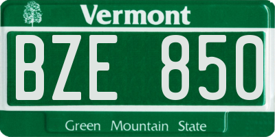 VT license plate BZE850