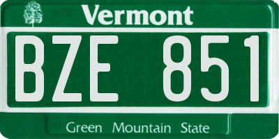 VT license plate BZE851