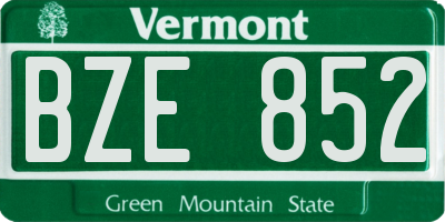 VT license plate BZE852