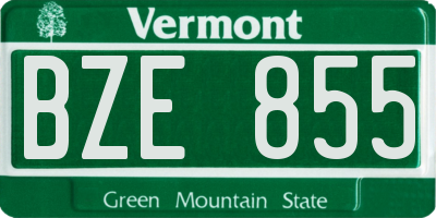 VT license plate BZE855