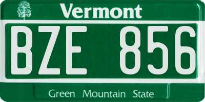 VT license plate BZE856