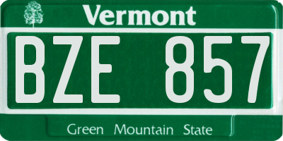 VT license plate BZE857