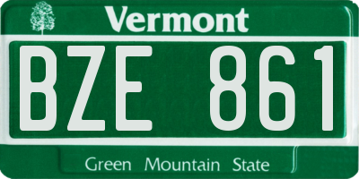 VT license plate BZE861