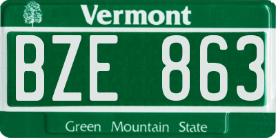 VT license plate BZE863