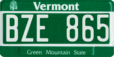 VT license plate BZE865