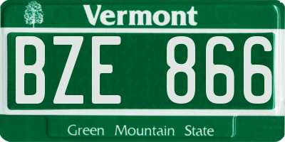 VT license plate BZE866