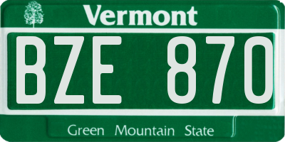 VT license plate BZE870