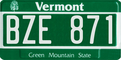 VT license plate BZE871