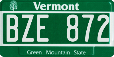 VT license plate BZE872