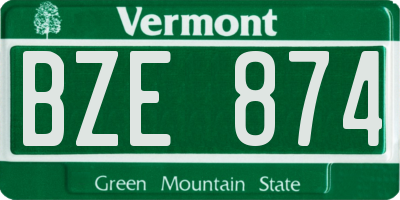 VT license plate BZE874
