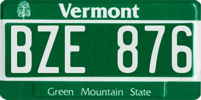 VT license plate BZE876
